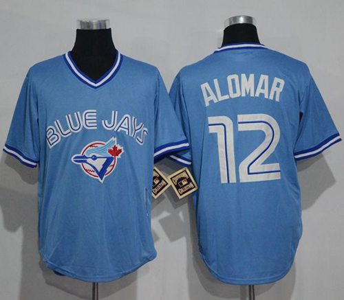 Blue Jays #12 Roberto Alomar Light Blue Cooperstown Throwback Stitched MLB Jersey